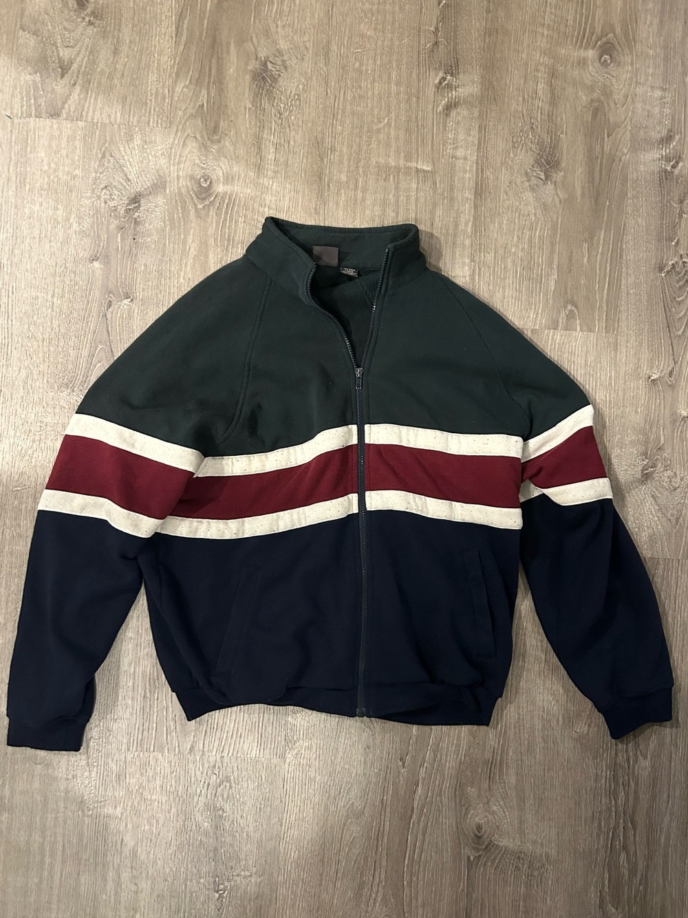 David Taylor Men's Colorblock Zip-Up Sweater - Green, Burgundy, White, Navy